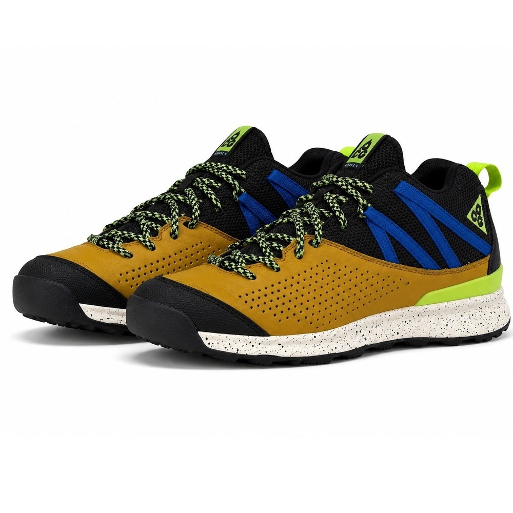 Nike ACG Okwahn II Golden Beige Black Blue Mens 10 Trail Shoes